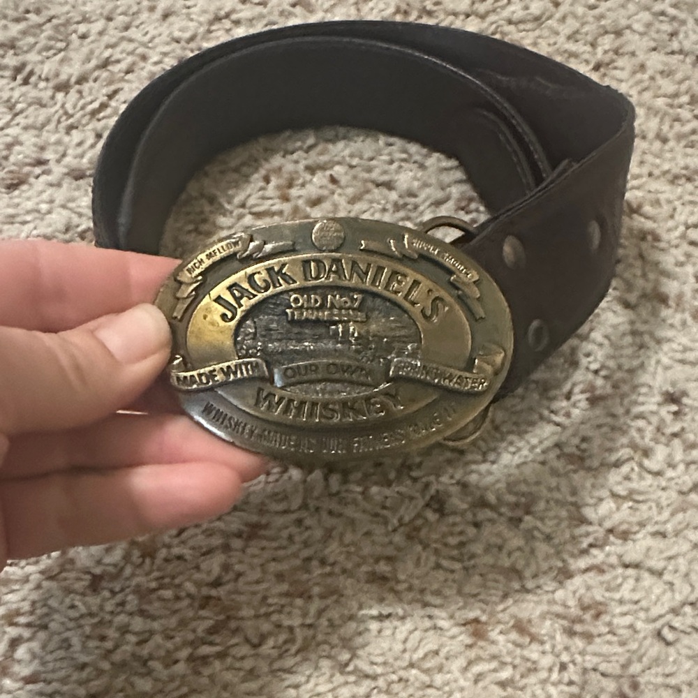 Vintage Jack Daniels buckle with Ariat belt.